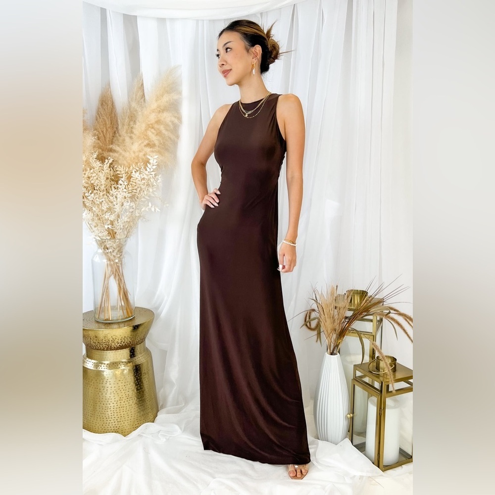 NWT MISA Los Angeles Pargol Dress in Expresso - Picture 7 of 13